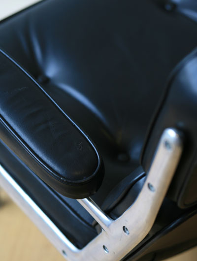 Time Life lobby chair in black leather