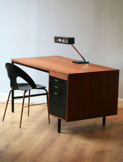 small vintage desk-teak metal desk
