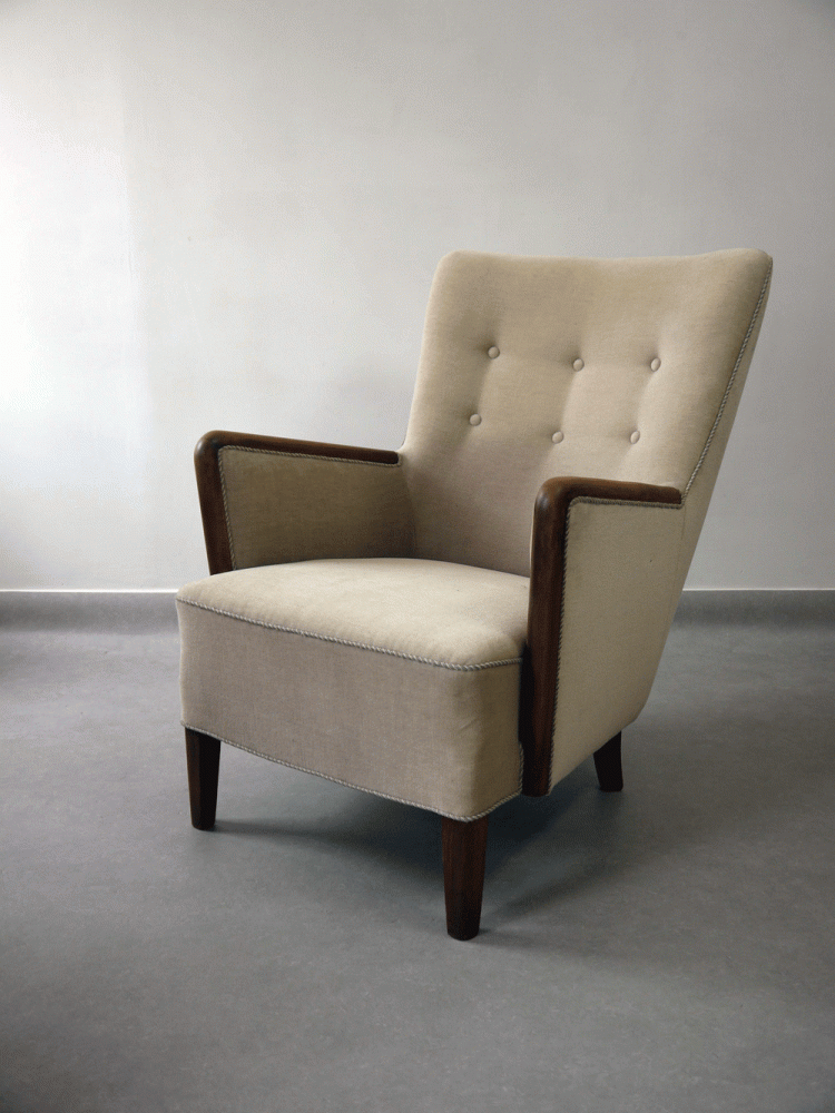 Danish – Pair of Upholstered Armchairs