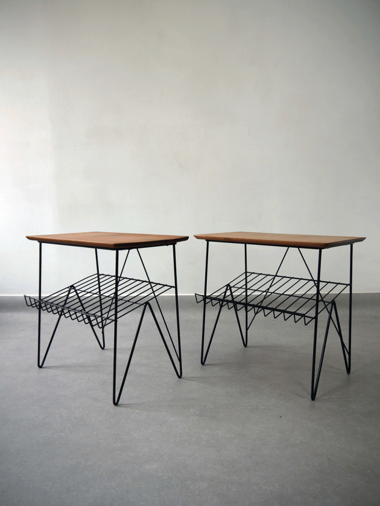 Lammhult Mobler – Teak Wire Side Tables