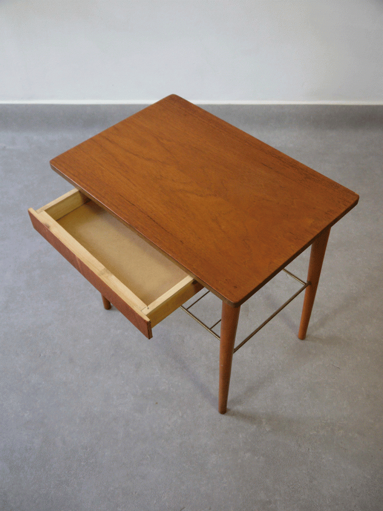 Danish – Wire and Teak Bedside table