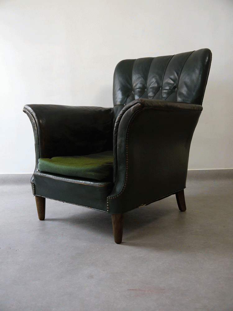 Danish – Leather Wing Chair