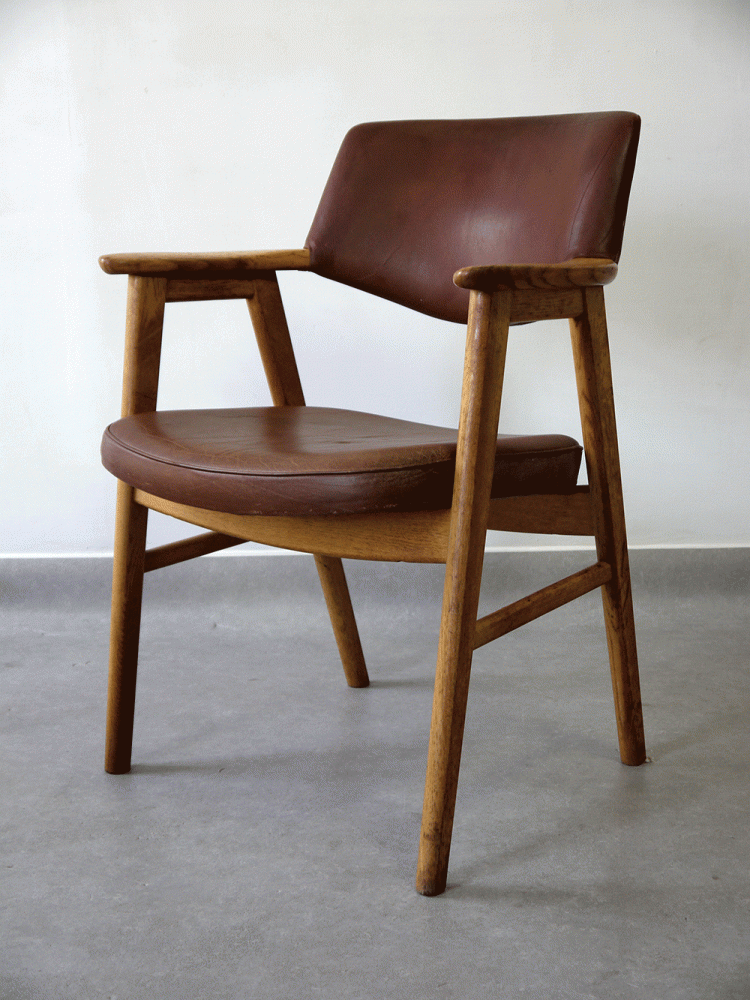 Erik Kirkgaard – Oak and Leather Armchair