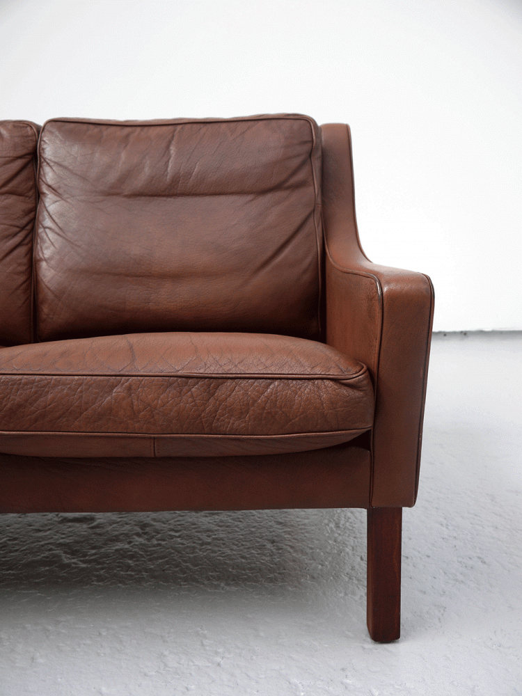 Danish – Leather Three Seat Sofa
