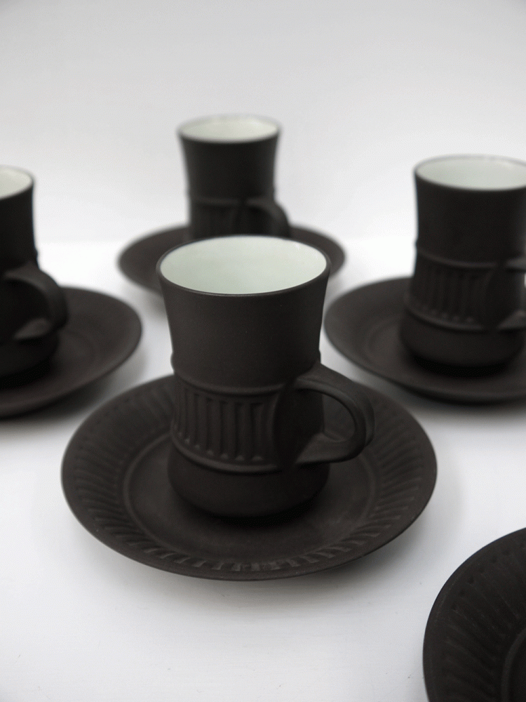 Jens Quistgaard – Flamestone Set of Six Coffee Cups and Saucers