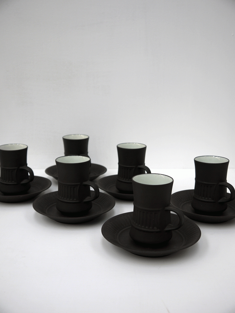 Jens Quistgaard – Flamestone Set of Six Coffee Cups and Saucers