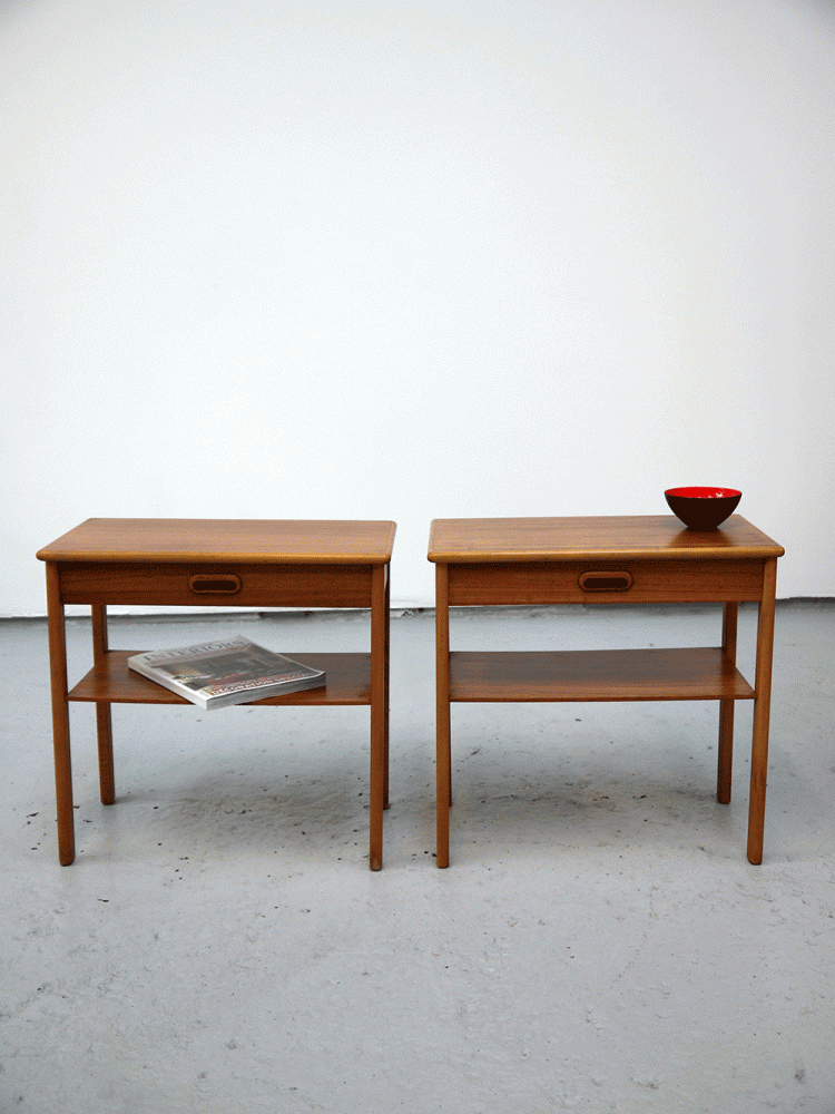 Danish – Pair of Teak Bedside Tables