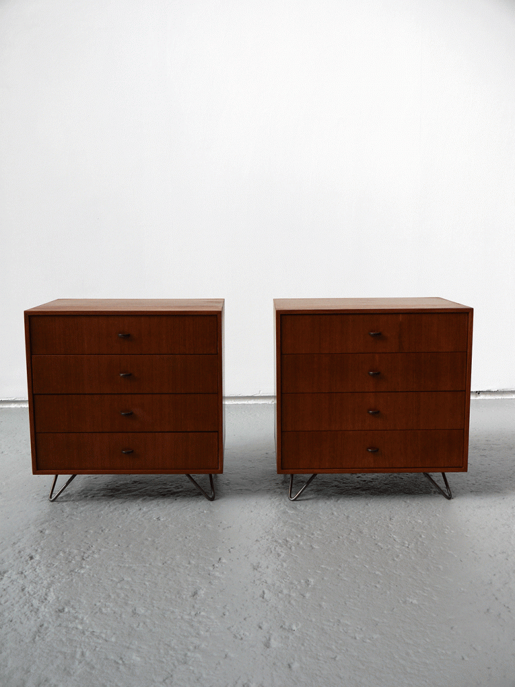 George Nelson Style – Pair of Bedside Drawer Units