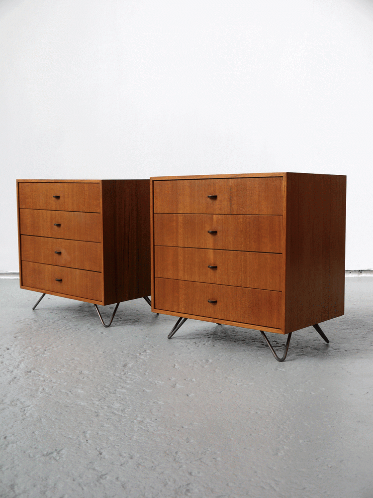 George Nelson Style – Pair of Bedside Drawer Units