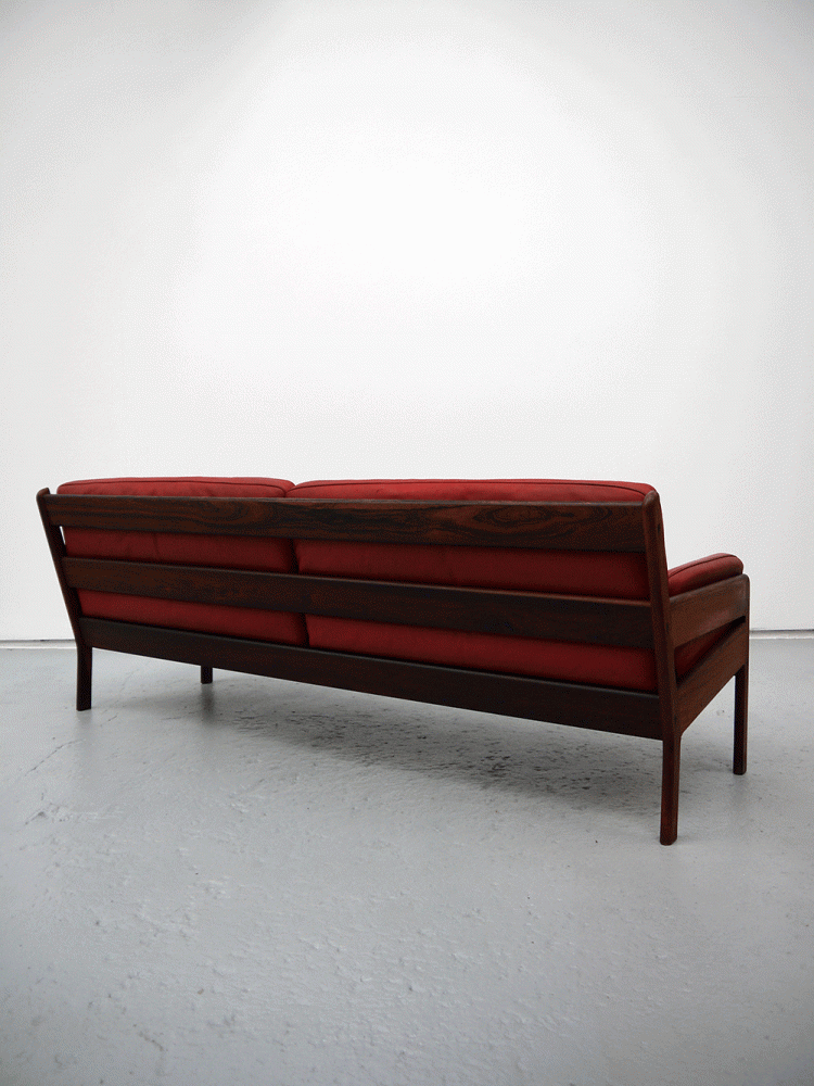 Danish – Rosewood and Leather Sofa