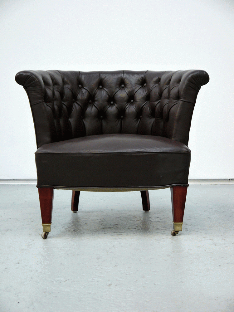 Danish – Pair of Leather Library Chairs
