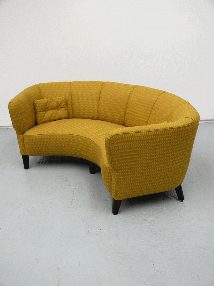 Danish Curved Sofa – Upholstered in Ramshead Bute Fabric