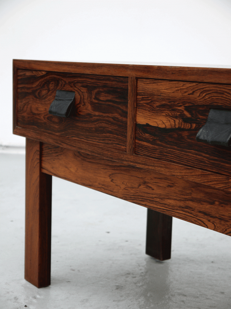 Swedish – Rosewood and Leather Low Console Unit