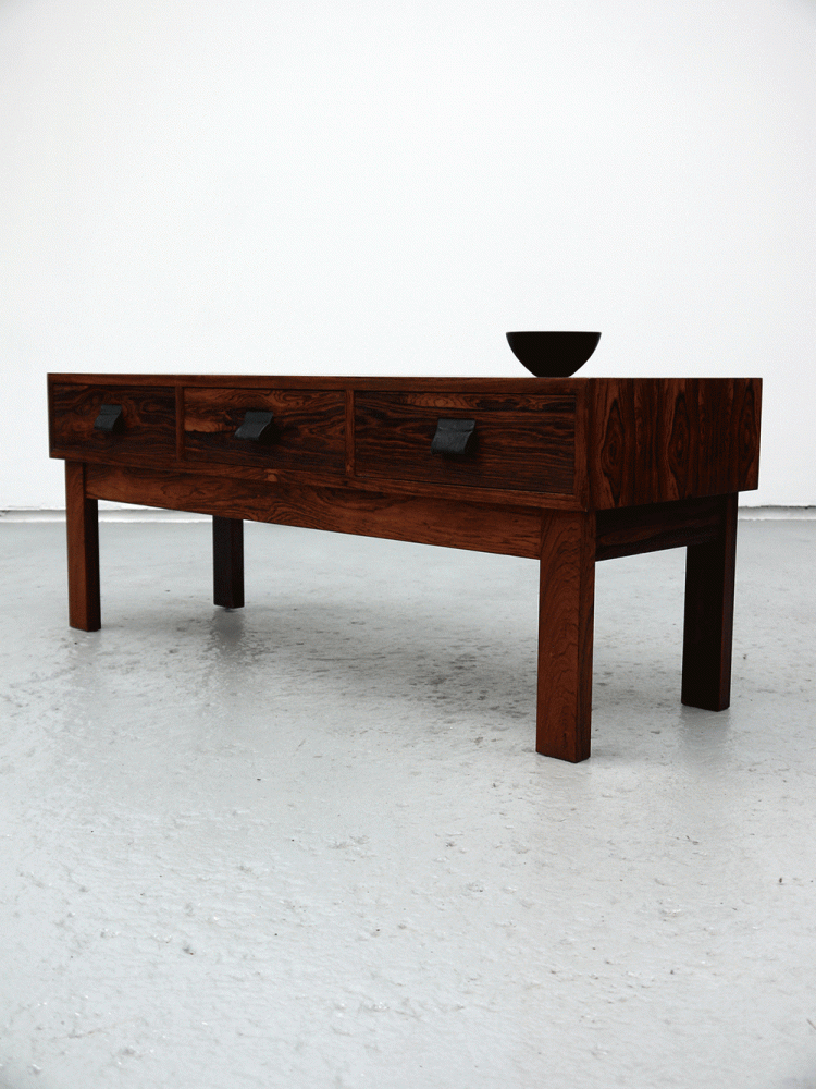 Swedish – Rosewood and Leather Low Console Unit