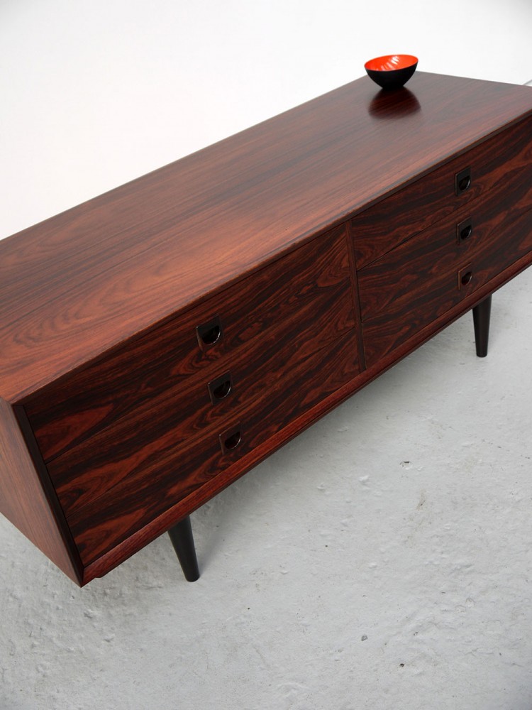 E Brouer – Large Danish Rosewood Six Drawer Chest