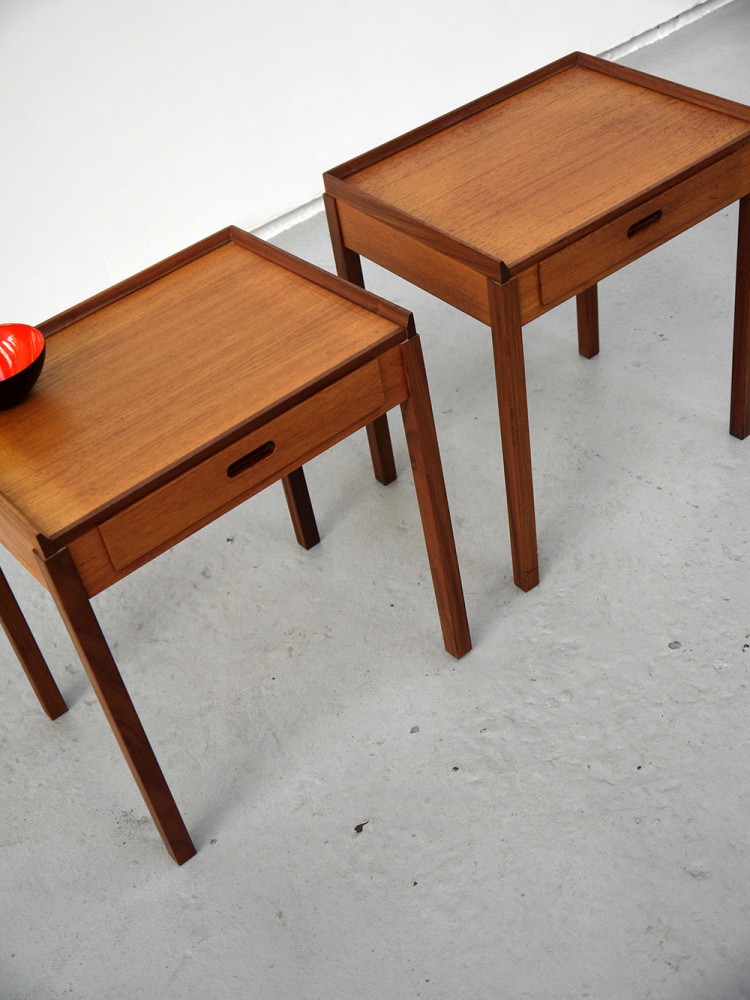 Swedish – Teak Bedside Drawer Tables