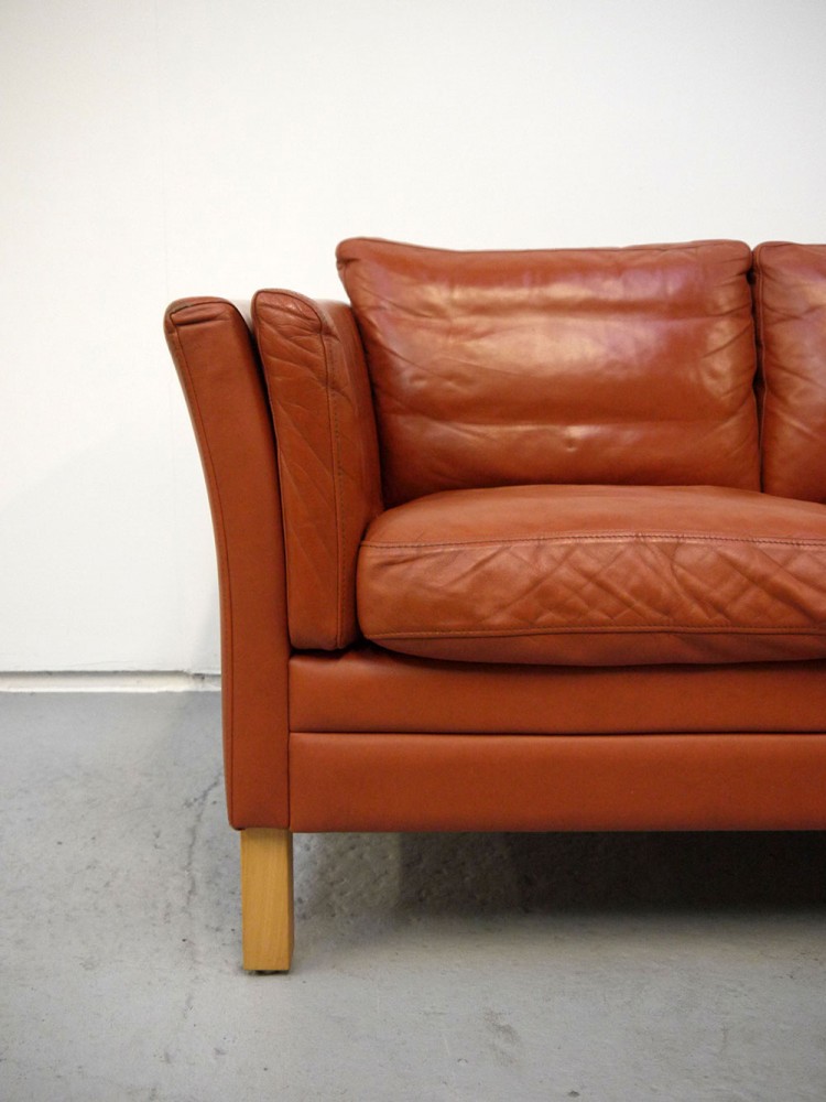 Mogens Hansen- Tan Leather Three Seat Sofa