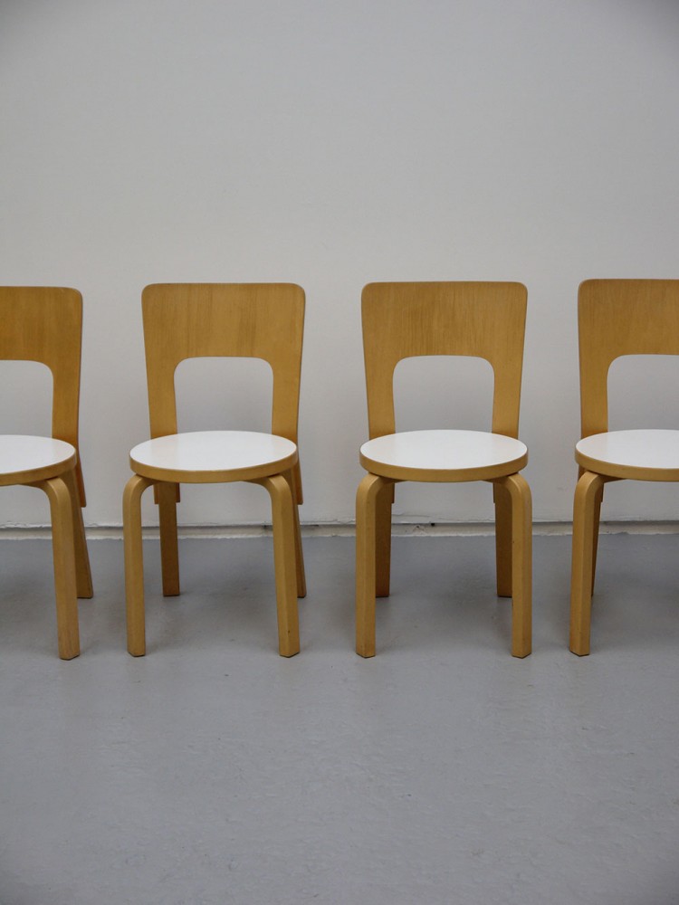 Alvar Aalto – Set of Four Model 66 Chairs