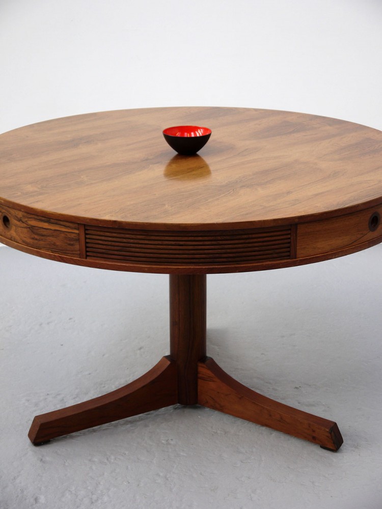 Robert Heritage – Rosewood Drum Table With Drawers
