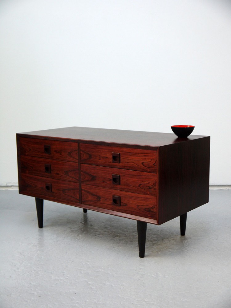 E Brouer – Small Rosewood Six Drawer Cabinet