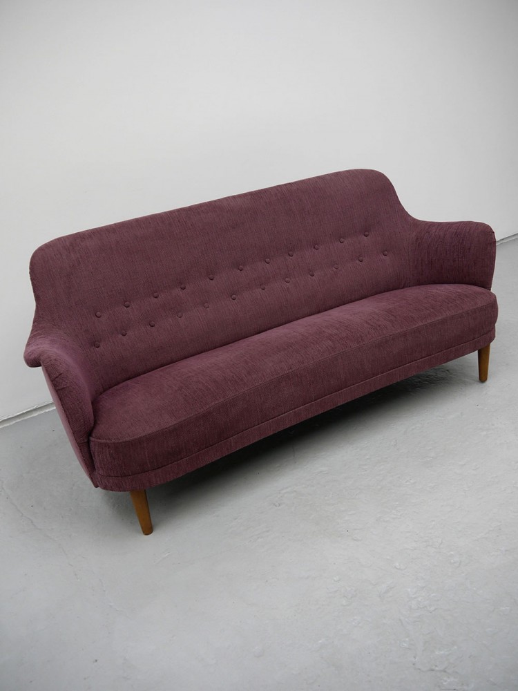 Carl Malmsten –  Swedish Upholstered Curved Samas Sofa