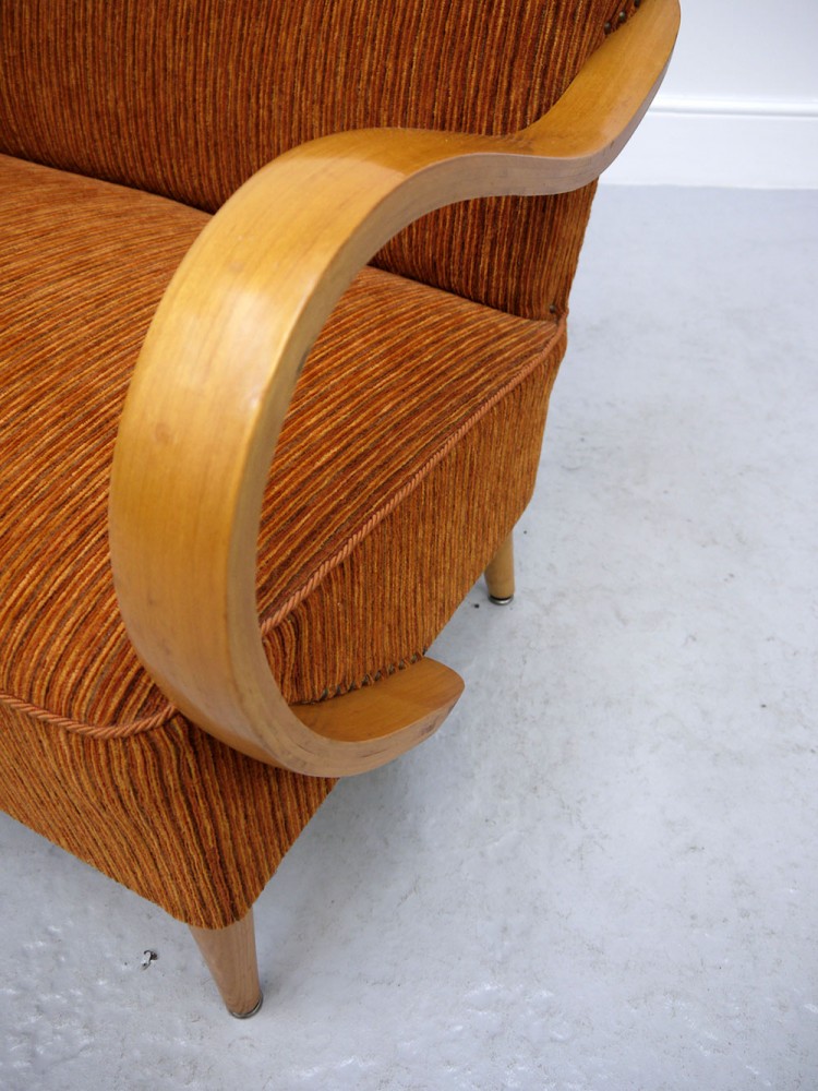 Danish – Bentwood Upholstered Sofa