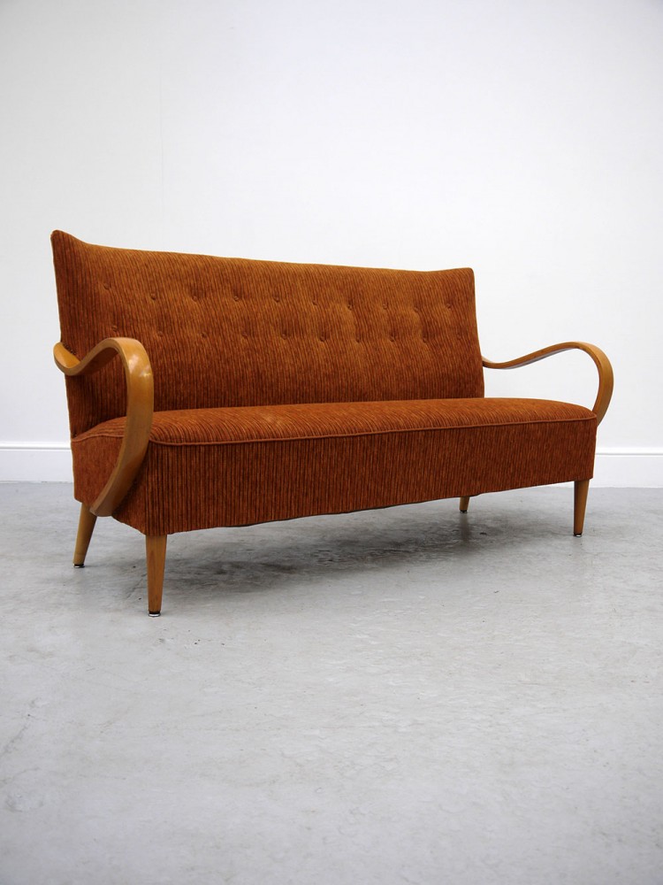 Danish – Bentwood Upholstered Sofa
