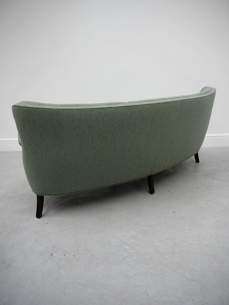 Danish – Upholstered Three Seat Curved Sofa