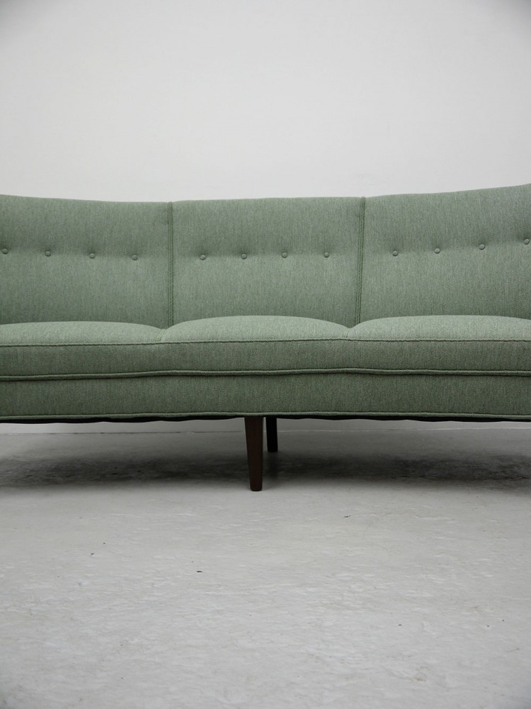 Danish – Upholstered Three Seat Curved Sofa