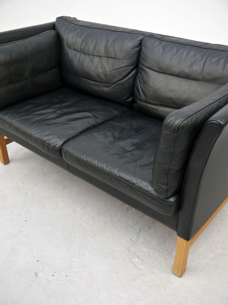 Skippers Mobelfabrik – Matching Two and Three Seat Leather Sofa