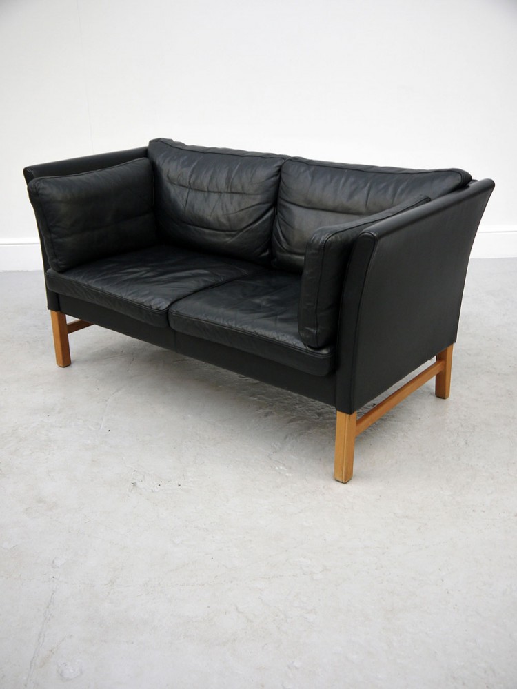 Skippers Mobelfabrik – Matching Two and Three Seat Leather Sofa