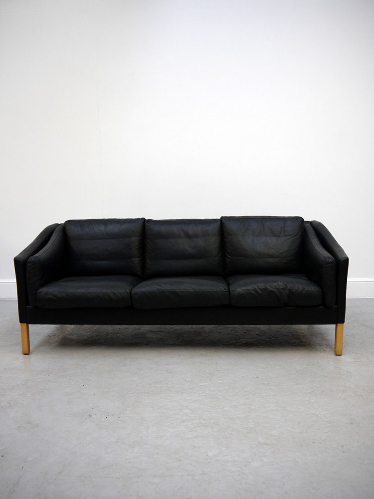 Stouby – Danish Three Seat Leather Sofa