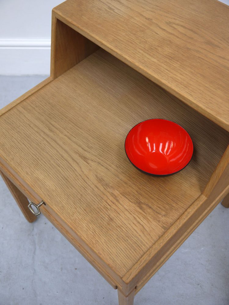 Gunner Myrstrand – Swedish Pair of Oak Bedside Tables with Drawers