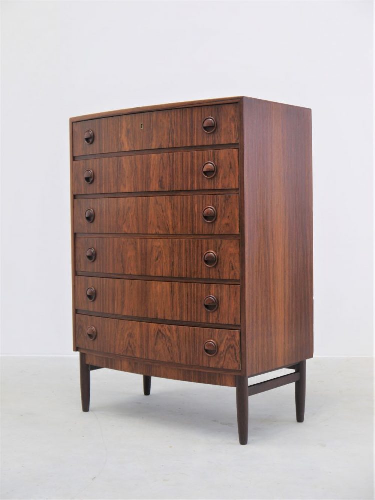Danish – Rosewood Bow Fronted Chest of Drawers