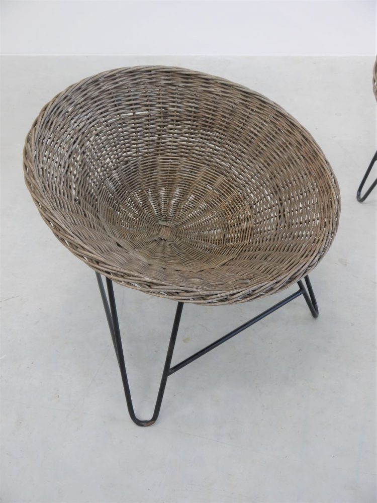 Mathieu Mategot – Pair of Wicker Lounge Chairs