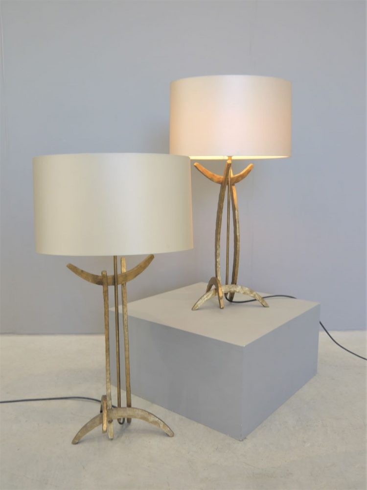 Porta Romana – Pair of Hand Forged ‘Miro’ Table Lamps