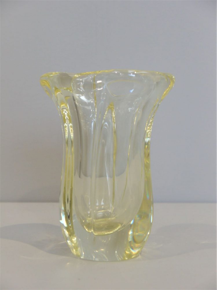 Sevres France – Stunning Rare Yellow Crytsal Glass Vase