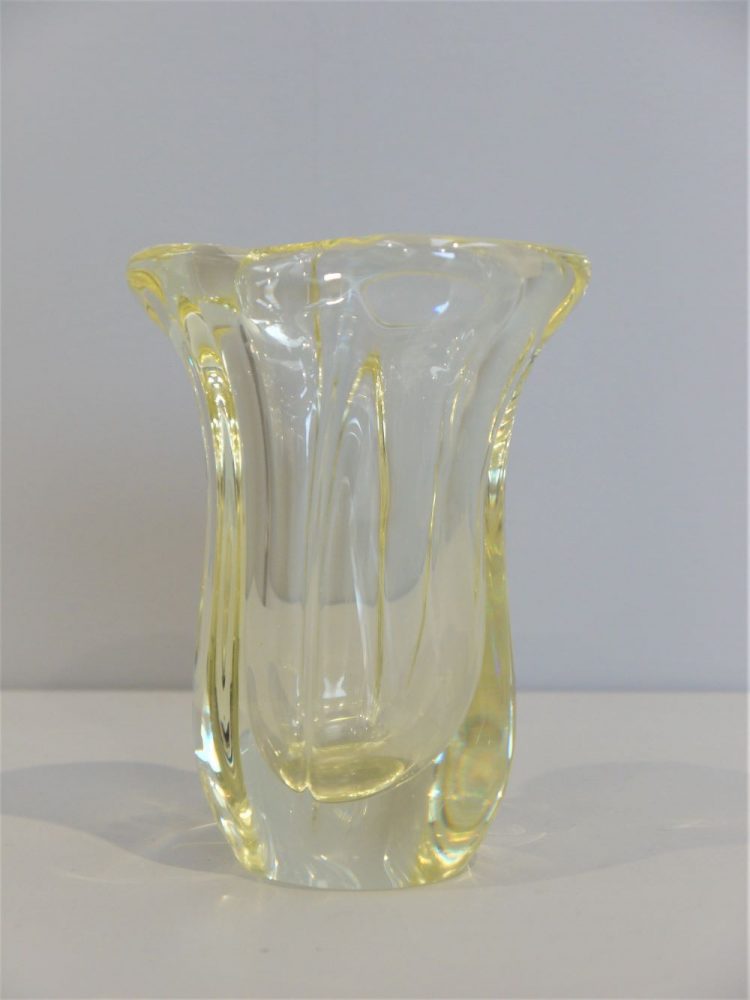 Sevres France – Stunning Rare Yellow Crytsal Glass Vase