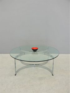 Richard Young – Merrow Associates Round Glass and Chrome Coffee Table 341