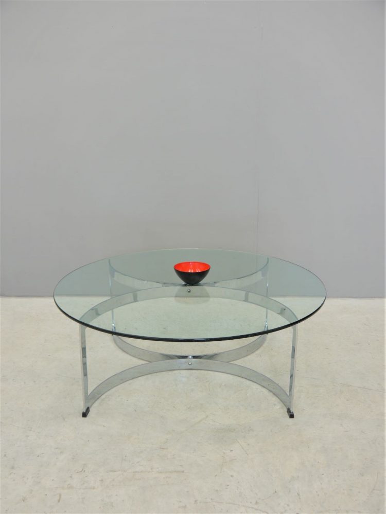 Richard Young – Merrow Associates Round Glass and Chrome Coffee Table 341