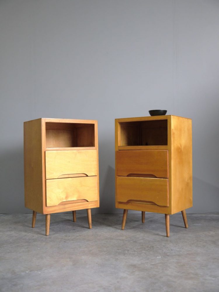 Liden – Pair of Alvar Aalto Style Bedside Cabinets