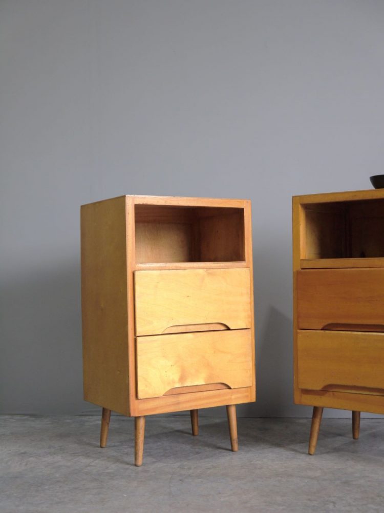 Liden – Pair of Alvar Aalto Style Bedside Cabinets