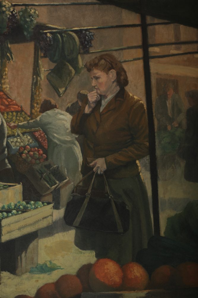 Market Scene – Oil Painting 1958