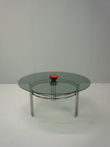 British – Chrome and Glass Coffee Table