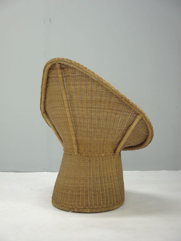 Italian – Mid-century sculptured wicker chair.