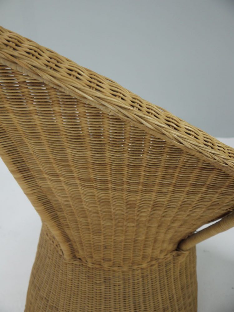 Italian – Mid-century sculptured wicker chair.