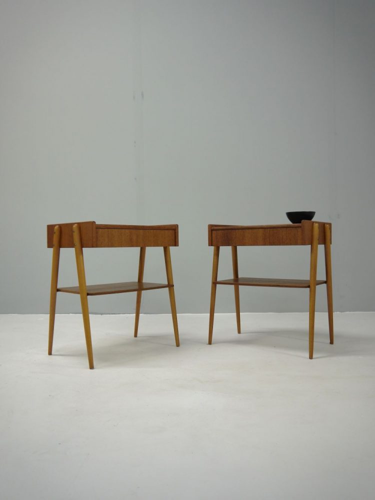 AB Carlstrom – Pair of Danish Bedside Drawer Units