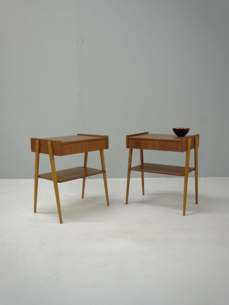 AB Carlstrom – Pair of Danish Bedside Drawer Units