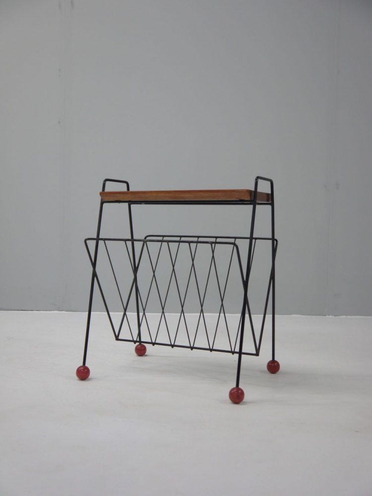 Midcentury – Atomic Side Table Magazine Rack