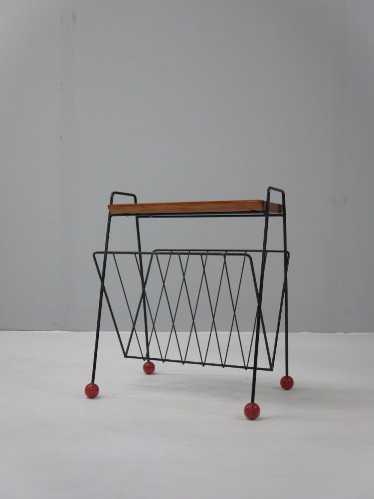 Midcentury – Atomic Side Table Magazine Rack